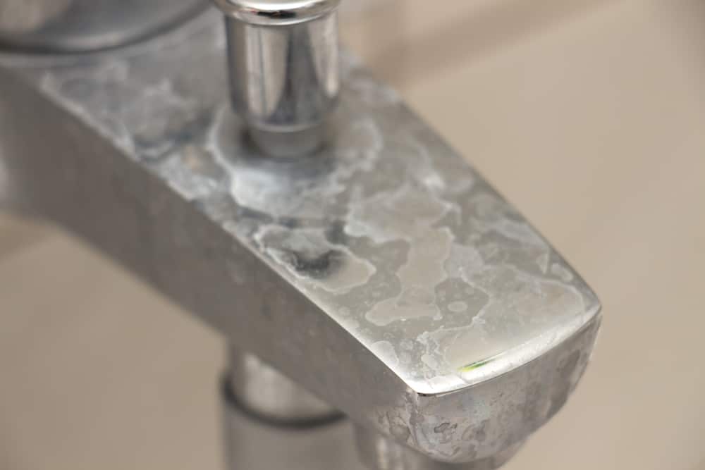 Hard Water Stains Brushed Nickel Faucet