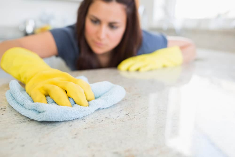 Cleaning Granite with Microfiber Cloth