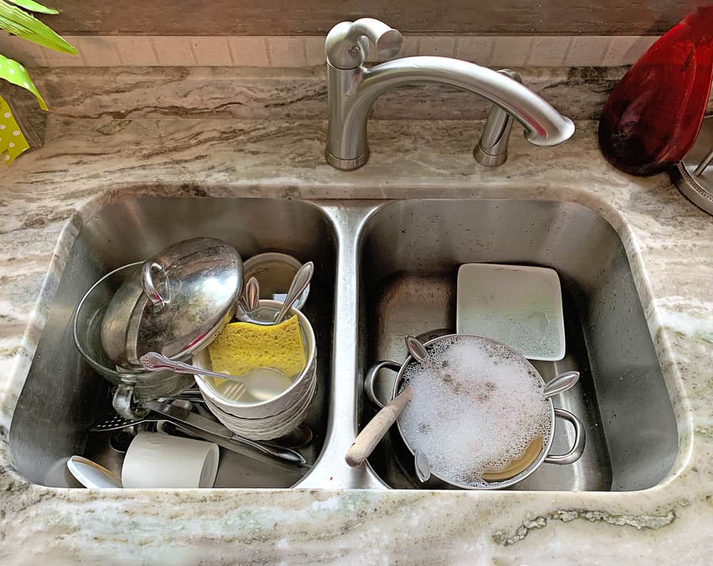 Dishwashing In A Double-Bowl Sink