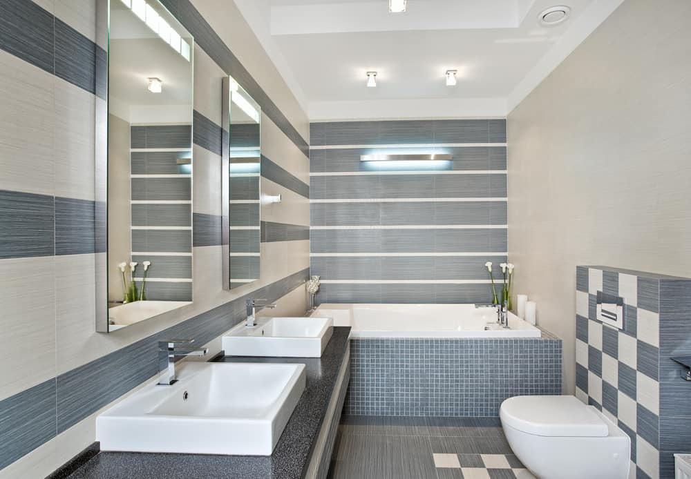 Blue and Grey Bathroom